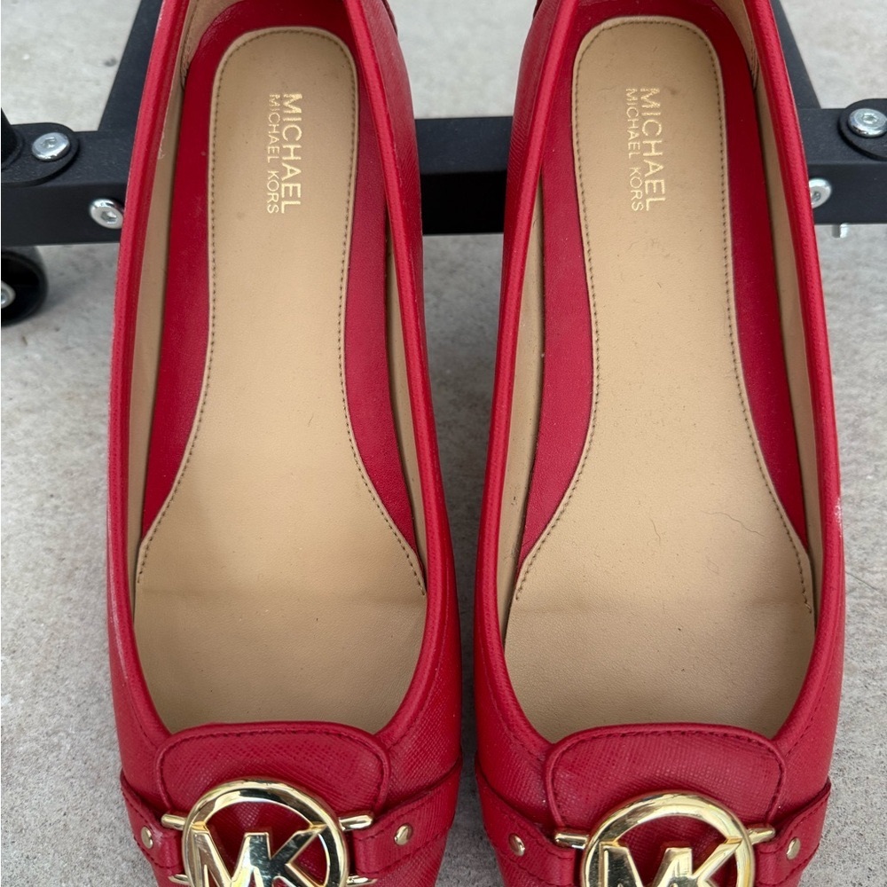 Michael Kors Red Flat Loafers